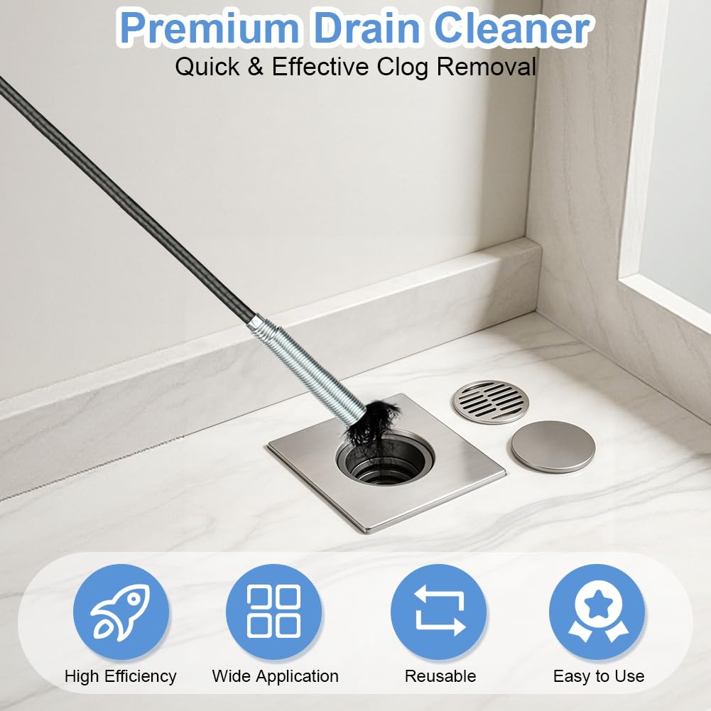 7 Pezzi Kit per Pulizia Degli Scarichi, Stura Lavandino Professionale, Riutilizzabile Spazzola Pulizia Tubi, Molla Sturatubi Spirali per Cucine Bagno Toilette Lavandino Fognature