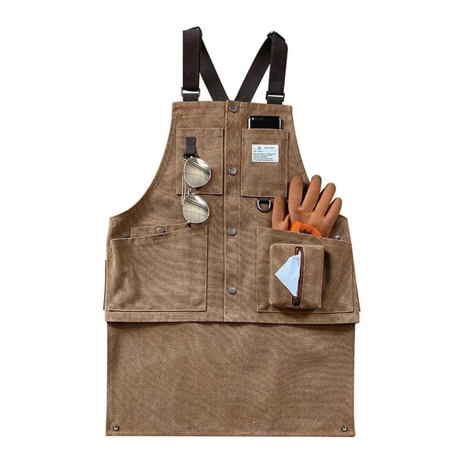 PANGBOER Canvas Work Apron with Multiple Pocket for Tool Organization Great for Electricians Woodworkers Carpenters Craftsmen Professional Craftsmen Apron