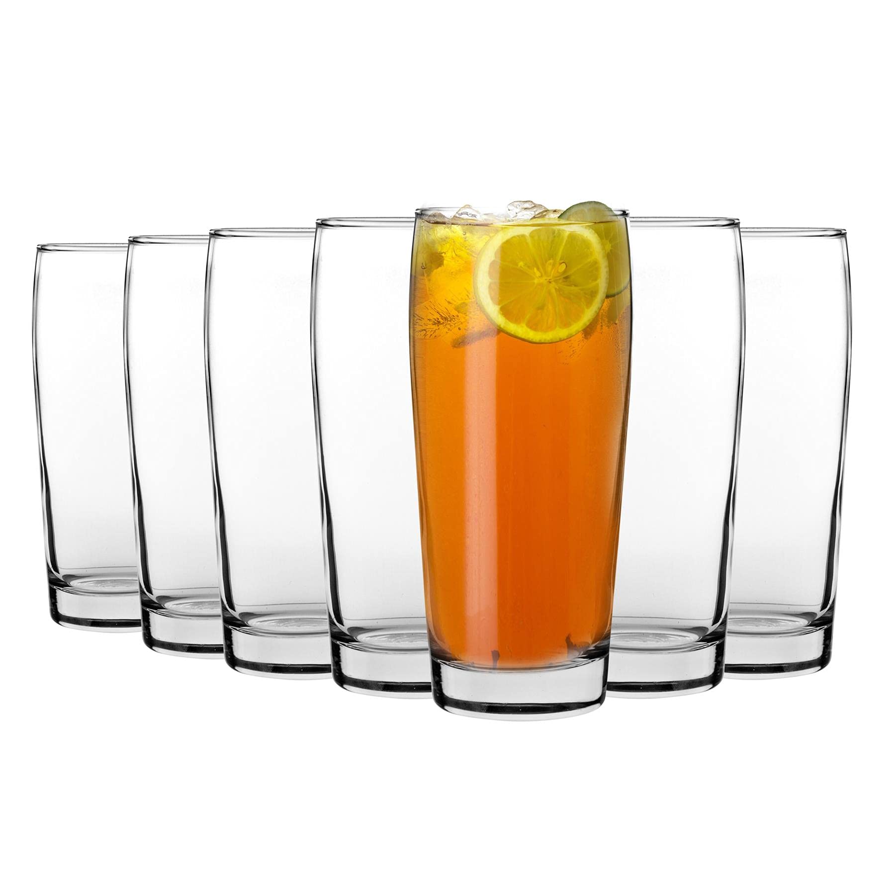 LAV 24x Clear 370ml Bardi Classic Beer Glasses - Small Lager Ale Cider Pilsner Drinking Half Pint Glass Pub Cup Set