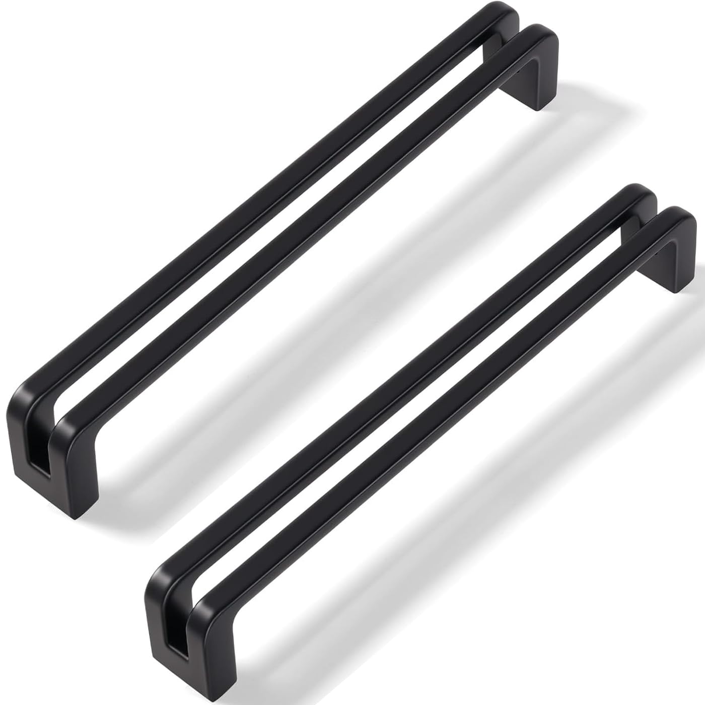 SYZOW 6 Pack Black Cabinet Pulls 192mm Hole Centers Kitchen Cabinet Handles Zinc Alloy Vintage Drawer Pulls