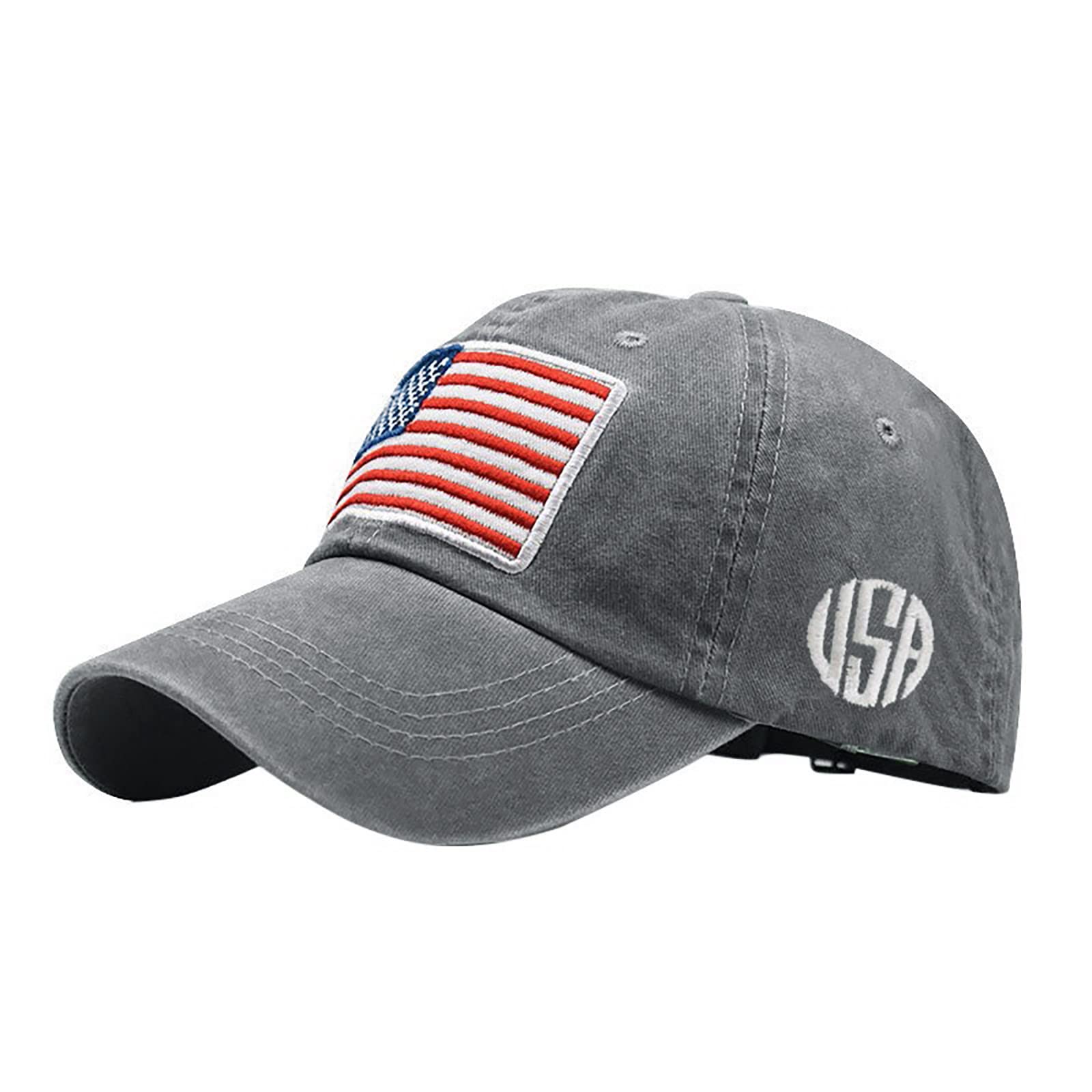 American Flag Baseball Caps Adjustable Outdoor Wash Low Profile USA Tactical Plain Dad Hat Men's Patriot Fabric Back Caps
