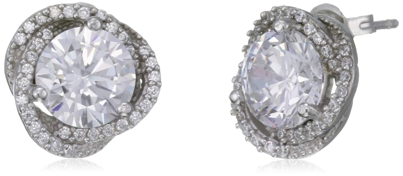Carlton London Cubic Zirconia Stud Earrings for Women (Silver) (FJE1823) (B08JMKM43X) Amazon Price History, Amazon Price Tracker