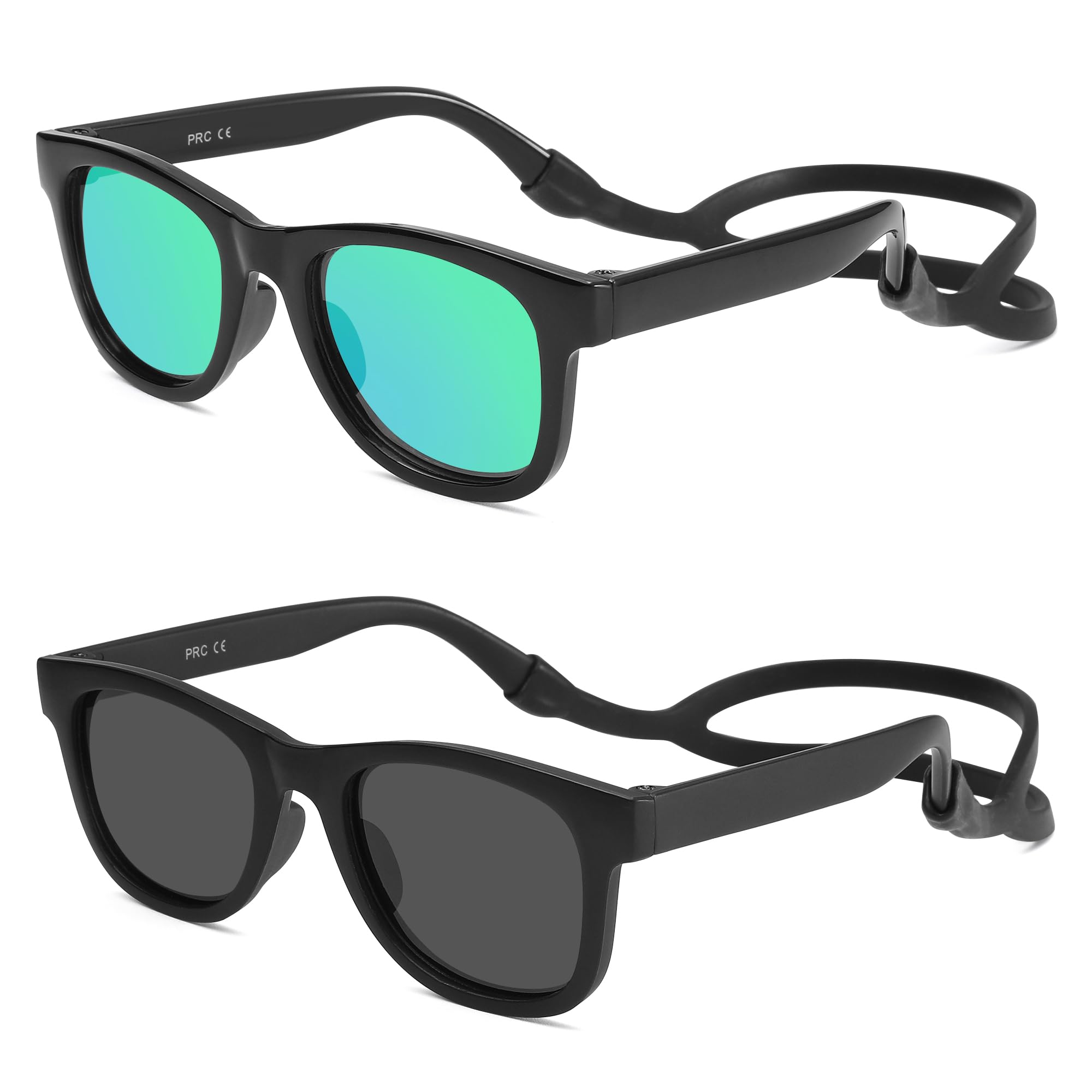 LIU·WEN Polarisierte Baby-Sonnenbrille mit Silikonband, biegbar, flexibel, für Säuglinge, Neugeborene, Alter 0–18 Monate