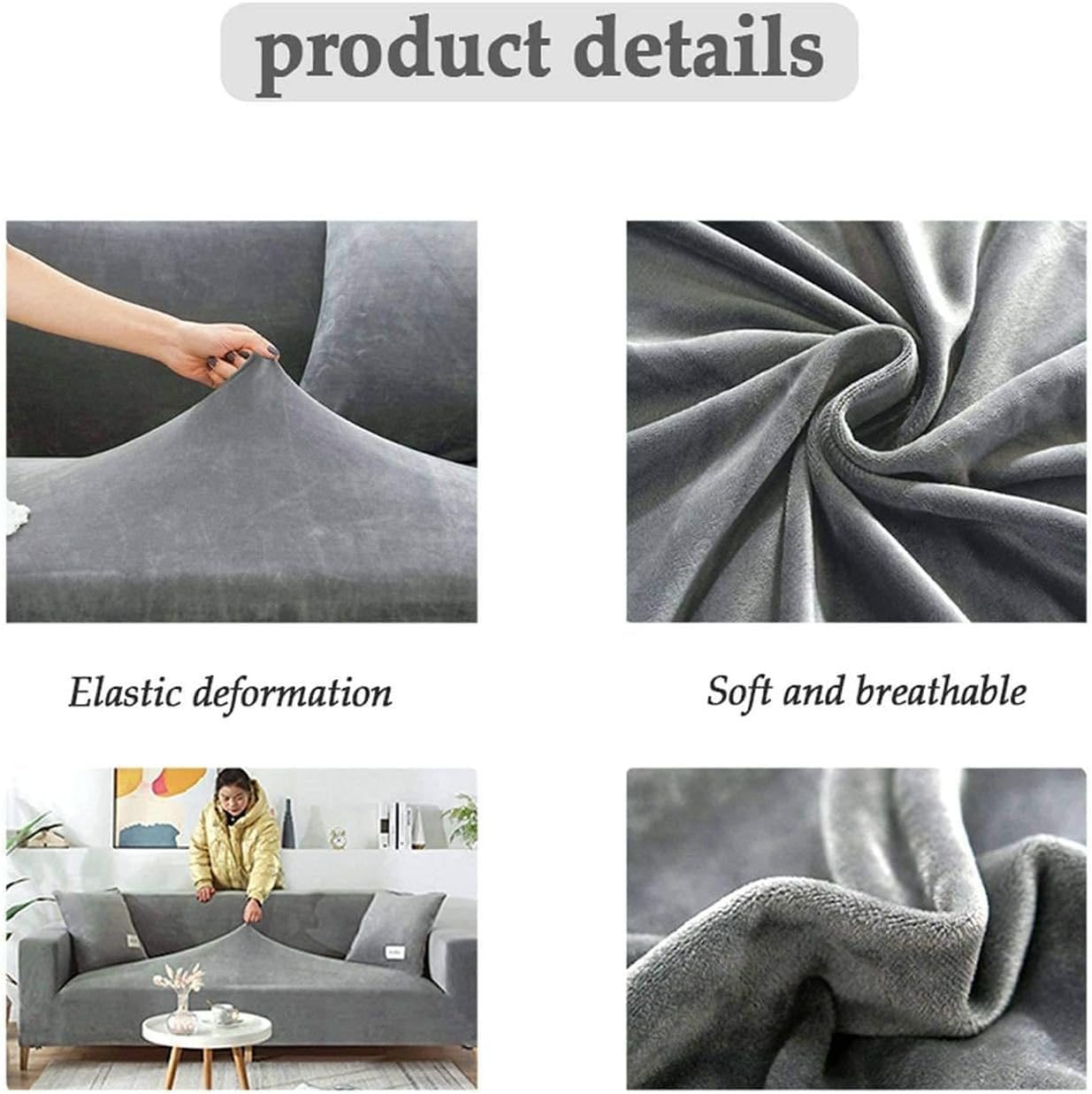 Couch Covers Sofa Slipcovers Velvet Sofa Slipcover for 2 3 4 Seater,Soft Plush Sofa Protector,Be Used for a Long Time Without Fading and Not Deformation WEWYQSJXBXF-417(Color:F,Size:2Seater 140-170CM)