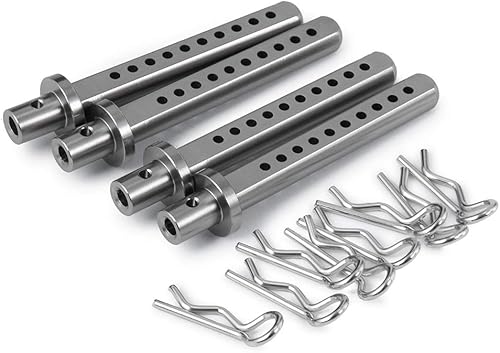 Miniatura 10 de 4PCS Aluminum Body Post Mounts for 110 RC Crawler Axial SCX10 (Black)