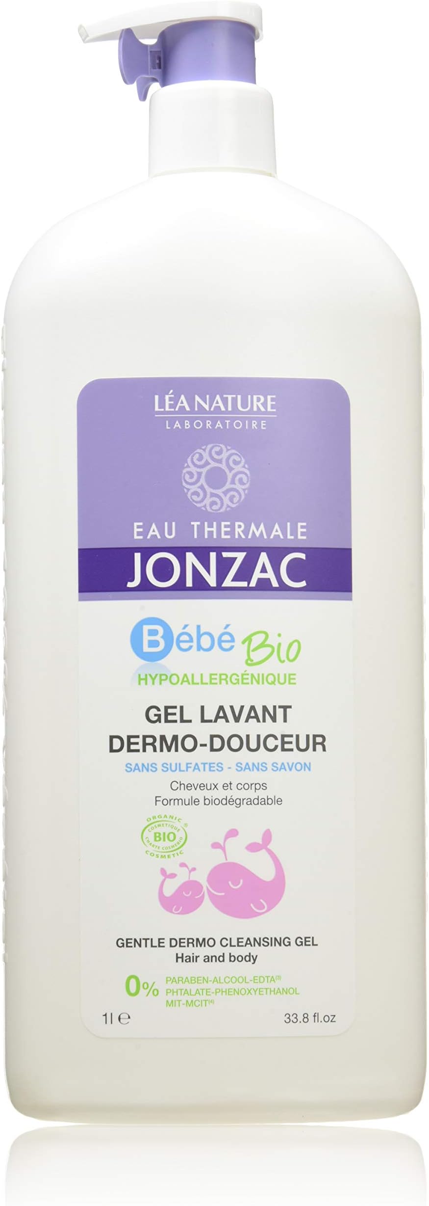 Eau Thermale JonzacOrganic Baby WASH – 2-in-1 Bébé Bio Gentle Dermo Hair & Body Cleansing Gel – Hypoallergenic Baby Body Wash – Sulphate-Free, Soap-Free, Parabens-Free – 99% Natural