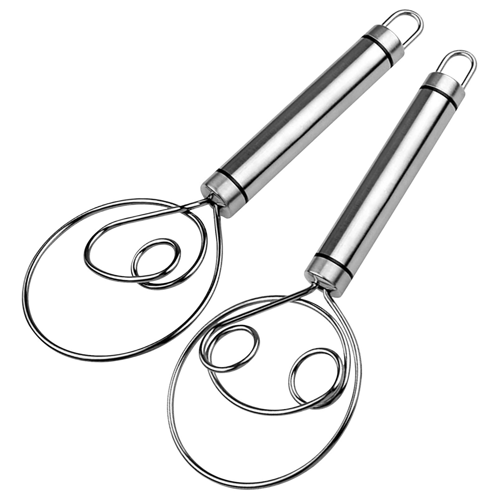 Frusta Per Pasta Danese In Acciaio Inox 304 – Set Da 2 Pezzi (Occhio Singolo E Doppio) Per Impastare Pane, Pizza E Dolci, 21,5 Cm - 3