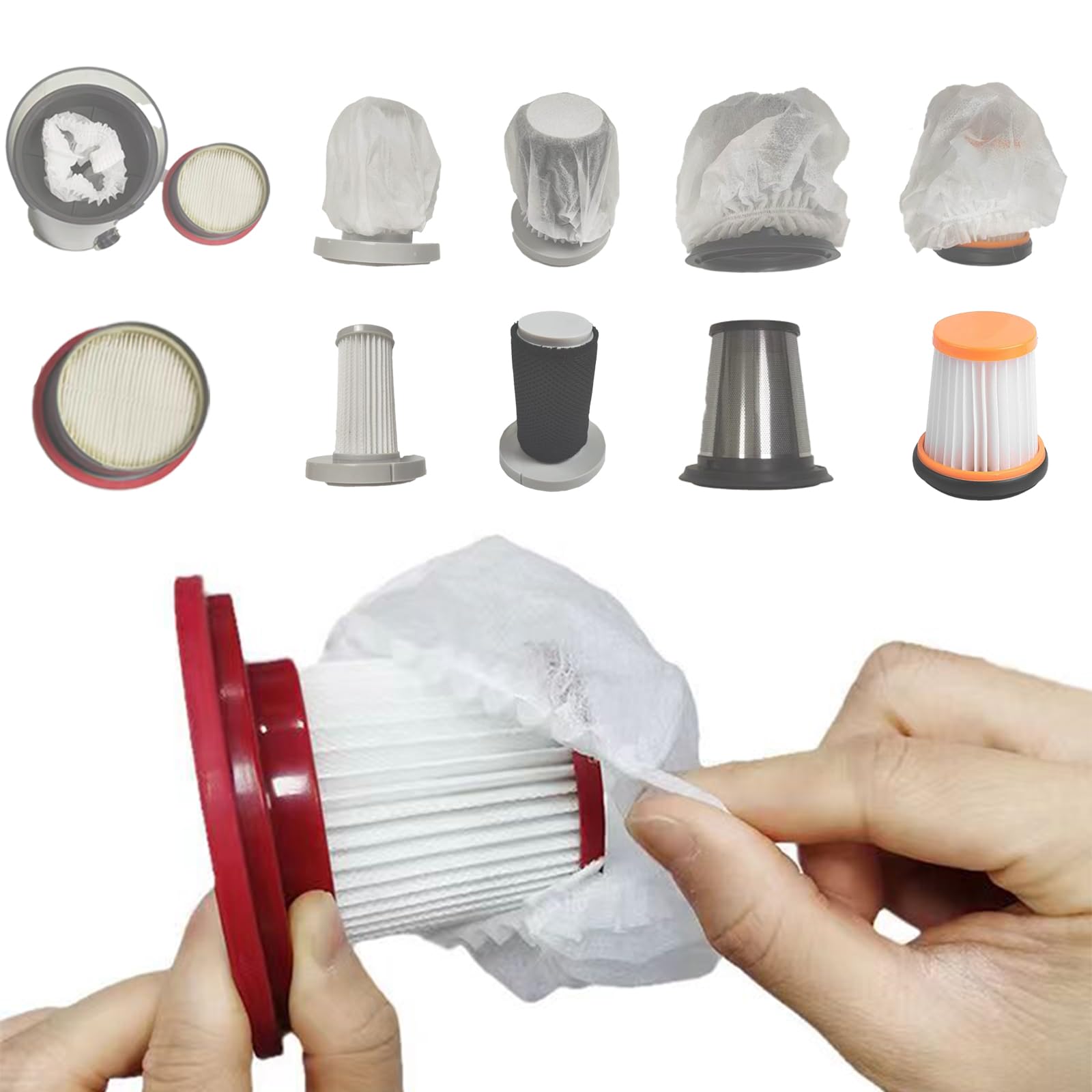 100 pieces vacuum cleaner disposable filter, suitable for handheld vacuum cleaner filter, universal vacuum cleaner filter, 7 * 10 * 10cm