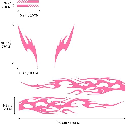 Miniatura 7 de Bilisin 6 calcomanías de vinilo para carrocería lateral de automóvil, carreras de automóviles, deportes, rayas largas y capó de techo, calcomanías