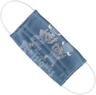 Popfunk The Flintstones Old Fred and Barney 1-Ply Reusable Face Mask Covering with Adjustable Nose Wire, Unisex