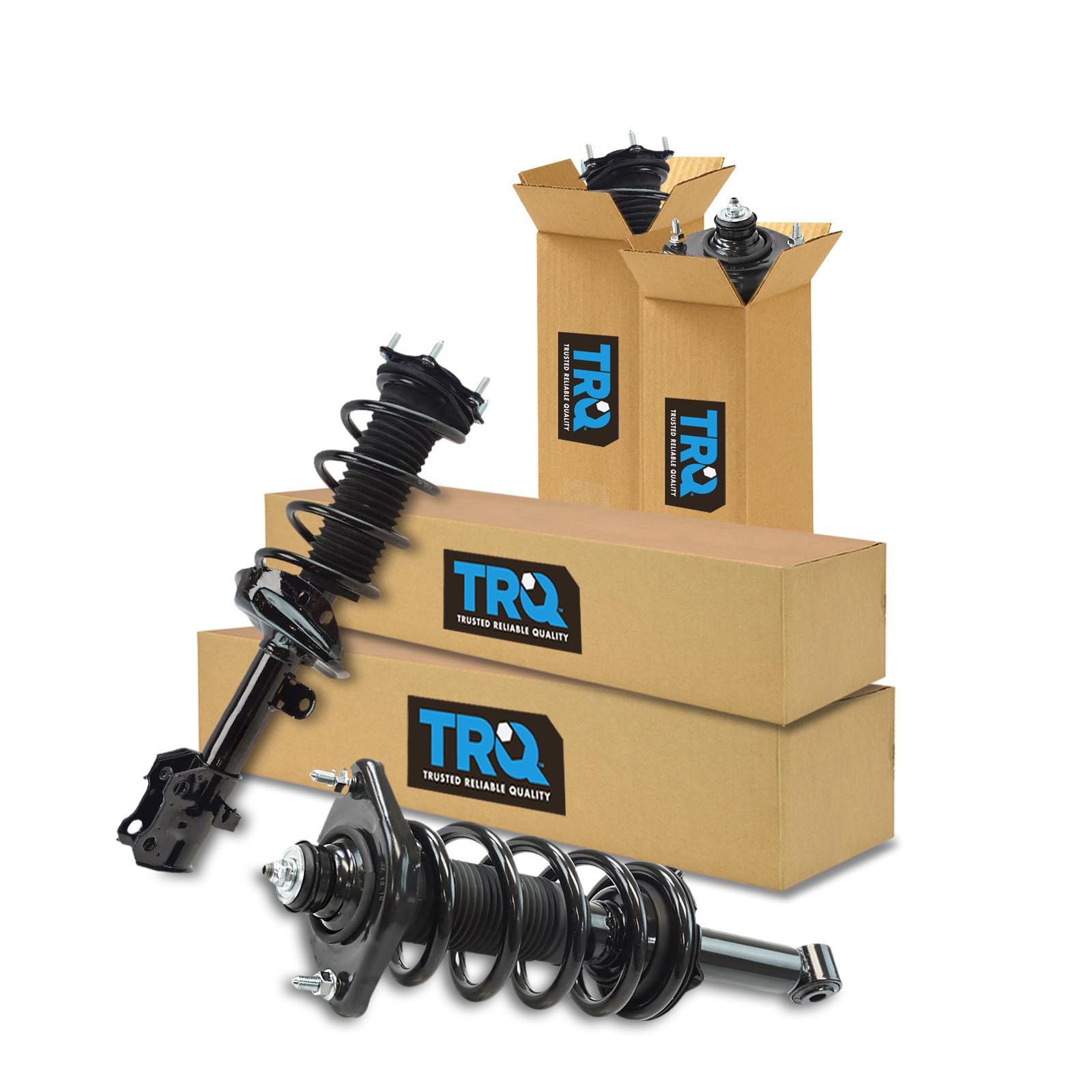 TRQ Front and Rear Strut &amp; Coil Spring Assembly Set Driver &amp; Passenger Sides Compatible with 12-14 Honda CR-V
