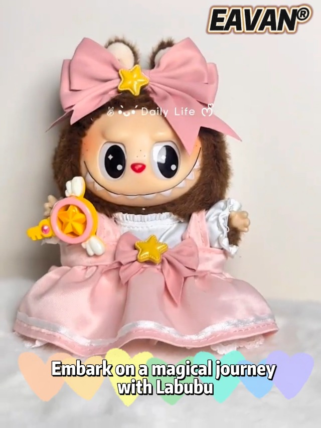Traje De Muñeca Labubu De 17cm - Juego De Ropa Con Accesorios, Pijama De Estrella Amarilla, Alta Calidad