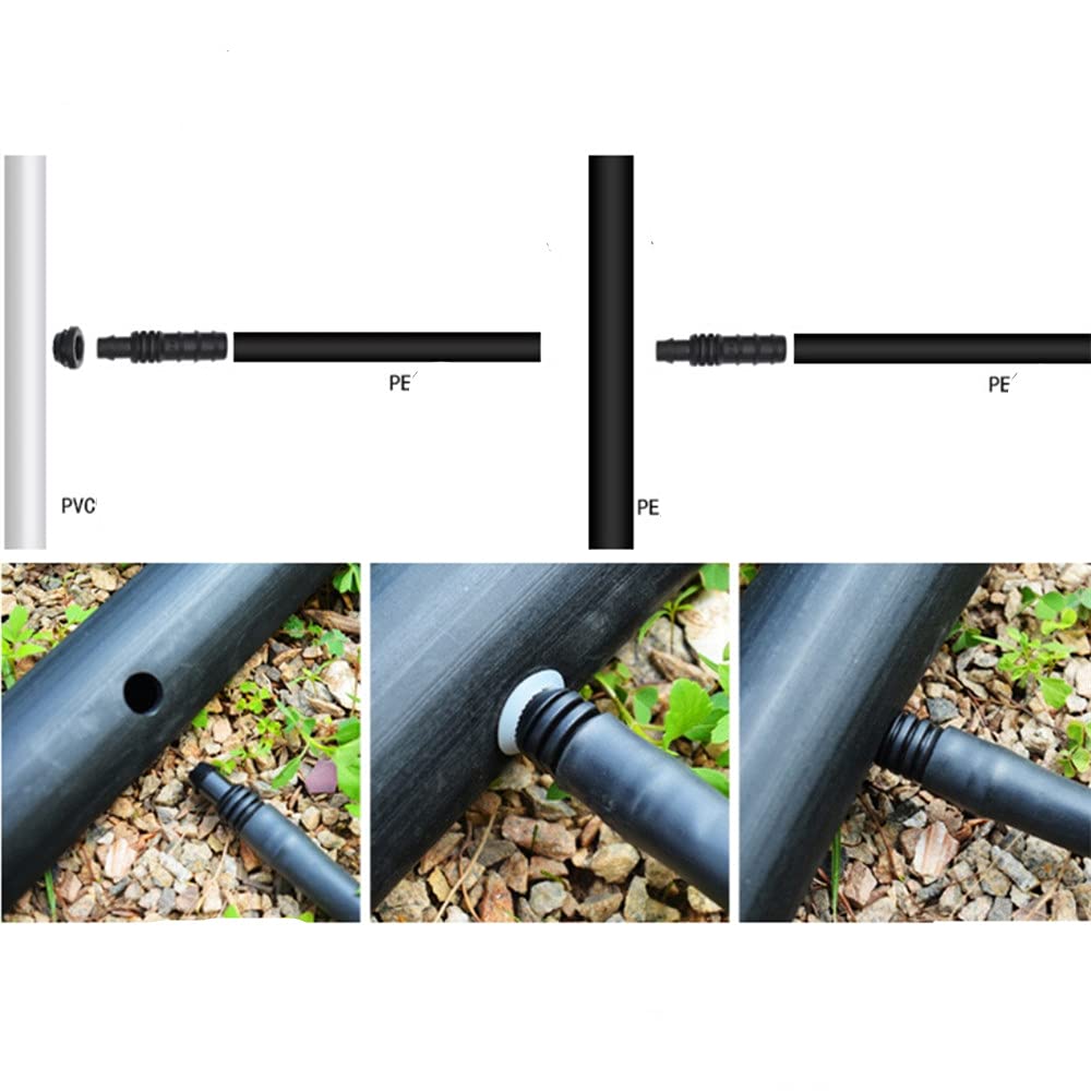 12pcs 16mm Drip Irrigation Tape End Caps Garden Soft Water Pipe Tube Lock Ring Plug Fittings NNW Brand Durable PP Material Joint