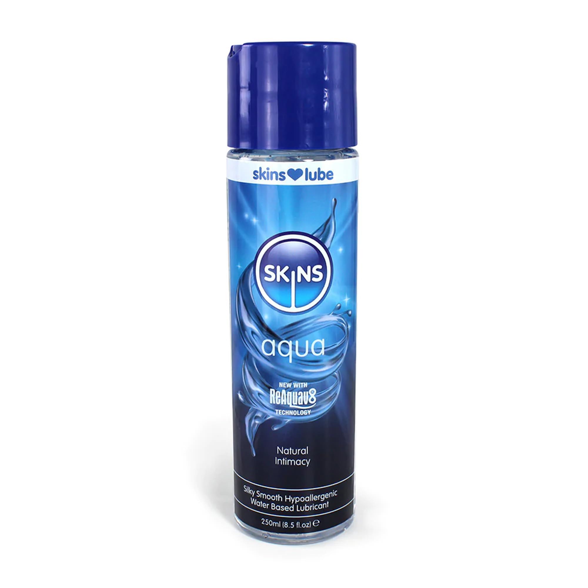 Skins Skins Aqua Water Based Condom Compatible Lubricant with Reaquav8 Technology 8.5 Fl Oz (250ml)