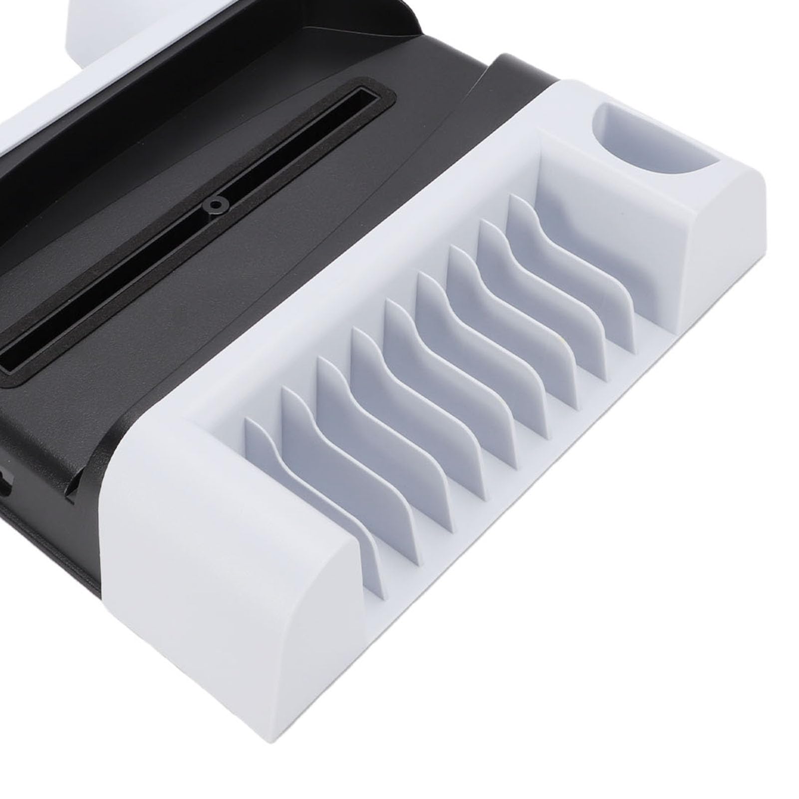 Plyisty Supporto di Raffreddamento Multifunzionale per Digital Disc Edition, con Ventola a 3 velocità e Caricatore Doppio Controller, Spazio per 10 Dischi di Gioco, Vite di Bloccaggio