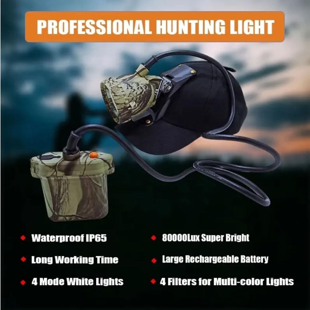 Super Bright LED Hunting Headlamp Rechargeable Mining Cap Lamp Safety Miner Light