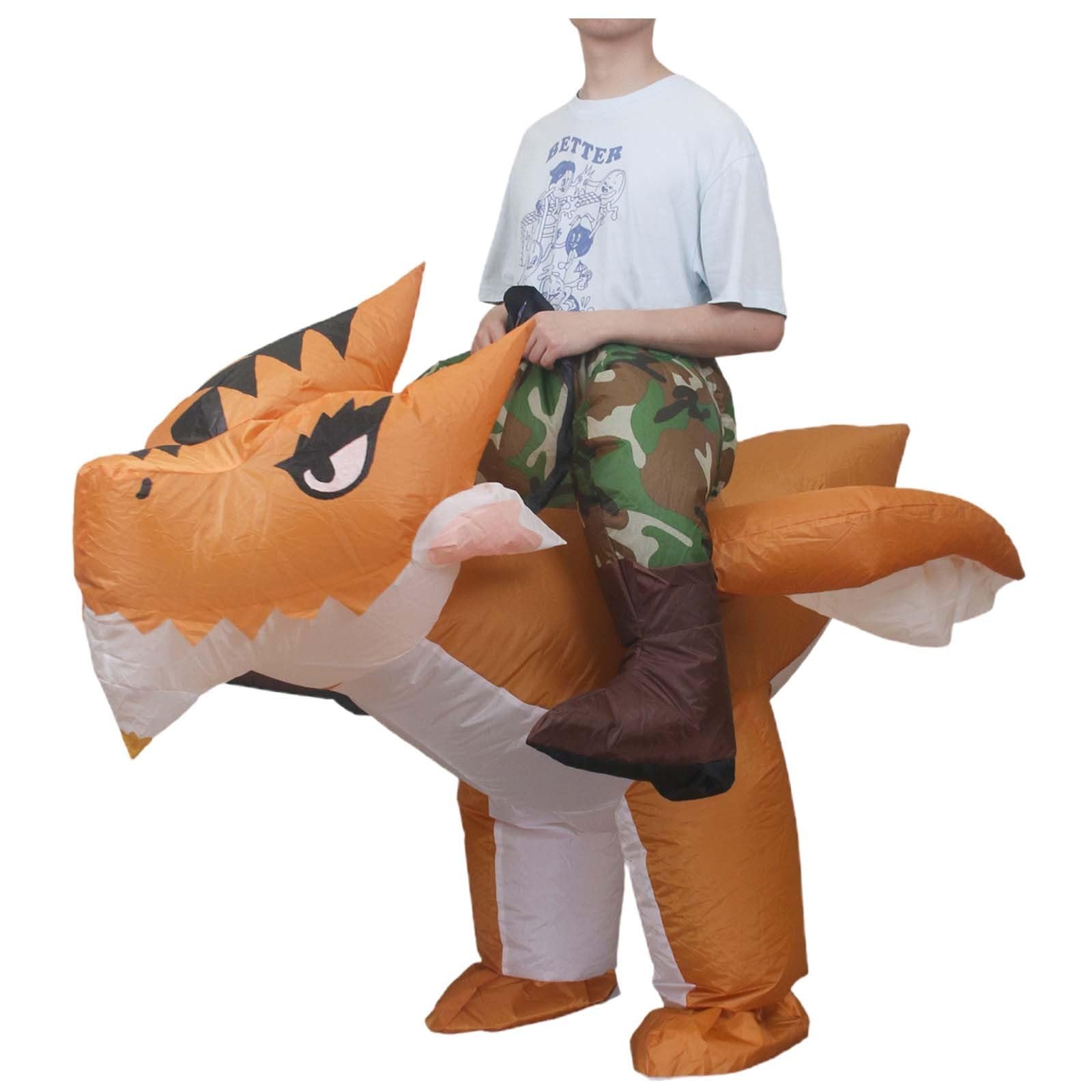Disfraz Halloween NiñA NiñO Disfraz Inflable de Dinosaurio Verde Grande para Adulto Halloween Disfraz Animal Divertido