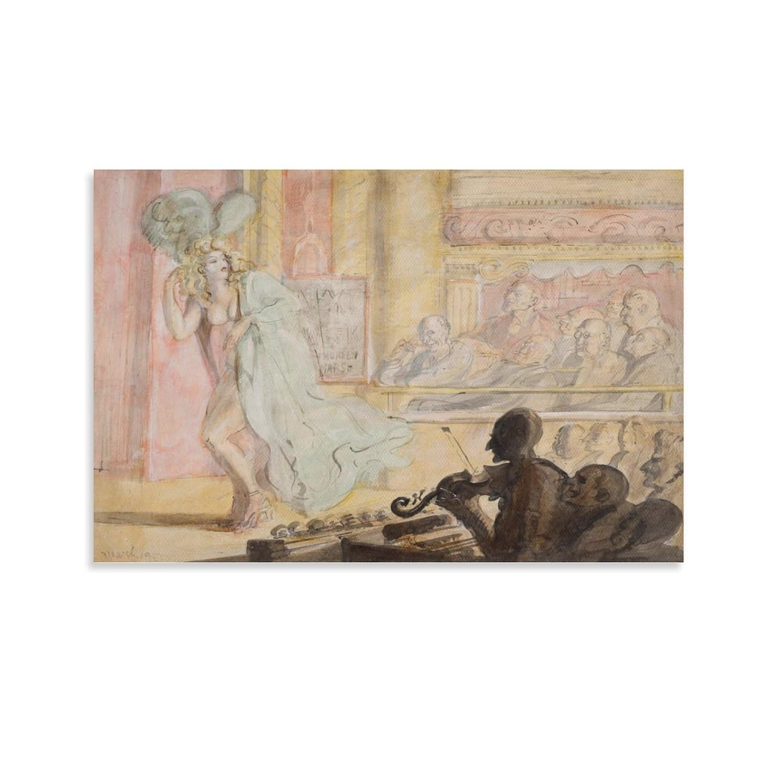 KLAGCBDF Reginald Marsh Untitled (3) Canvas Wall Art Prints Poster Photo Picture Painting Posters Room Decor 24x36inch(60x90cm)