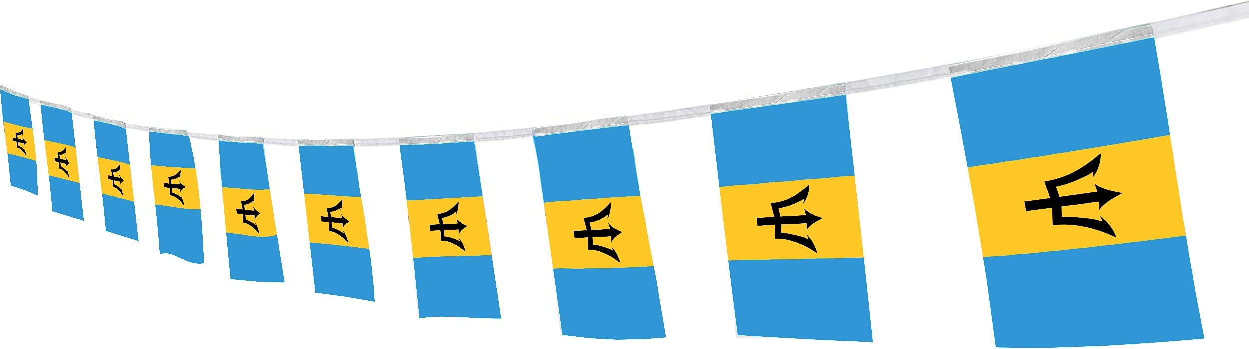 Kind Girl Barbados Flag Barbadian Flag,100Feet/76Pcs National Country World Pennant Flags Banner,Party Decorations Supplies for Olympics,Bar,Indoor and Outdoor Flags,Intarnational Festival