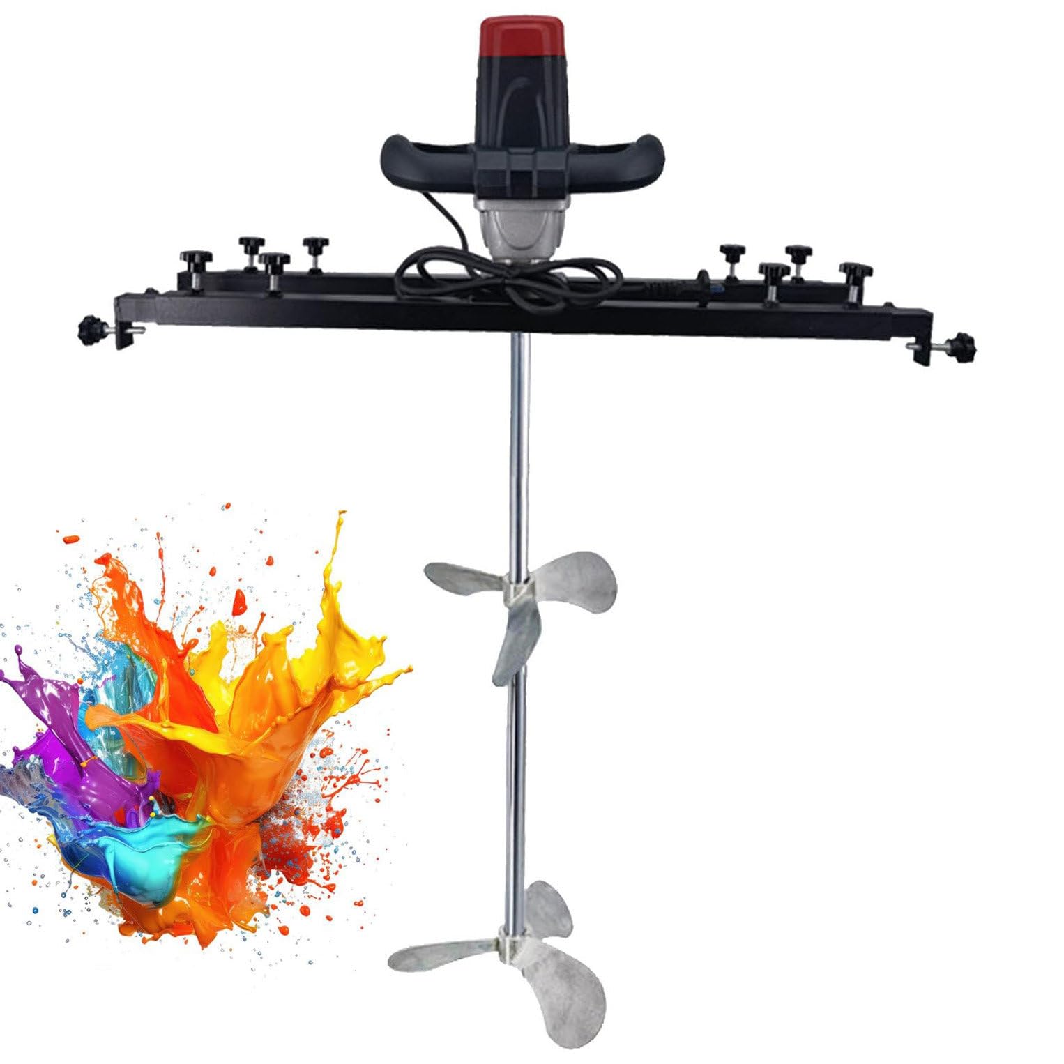 GmhXylophyte Electric Tank Mixer Machine, Ibc Agitator, Tank Barrel Paint Mixer, Handheld Mud Mixer For Motar, Paint, Grout, Plaster, Thinset, Fodder Stirring Tool B.Three-LeafWheel