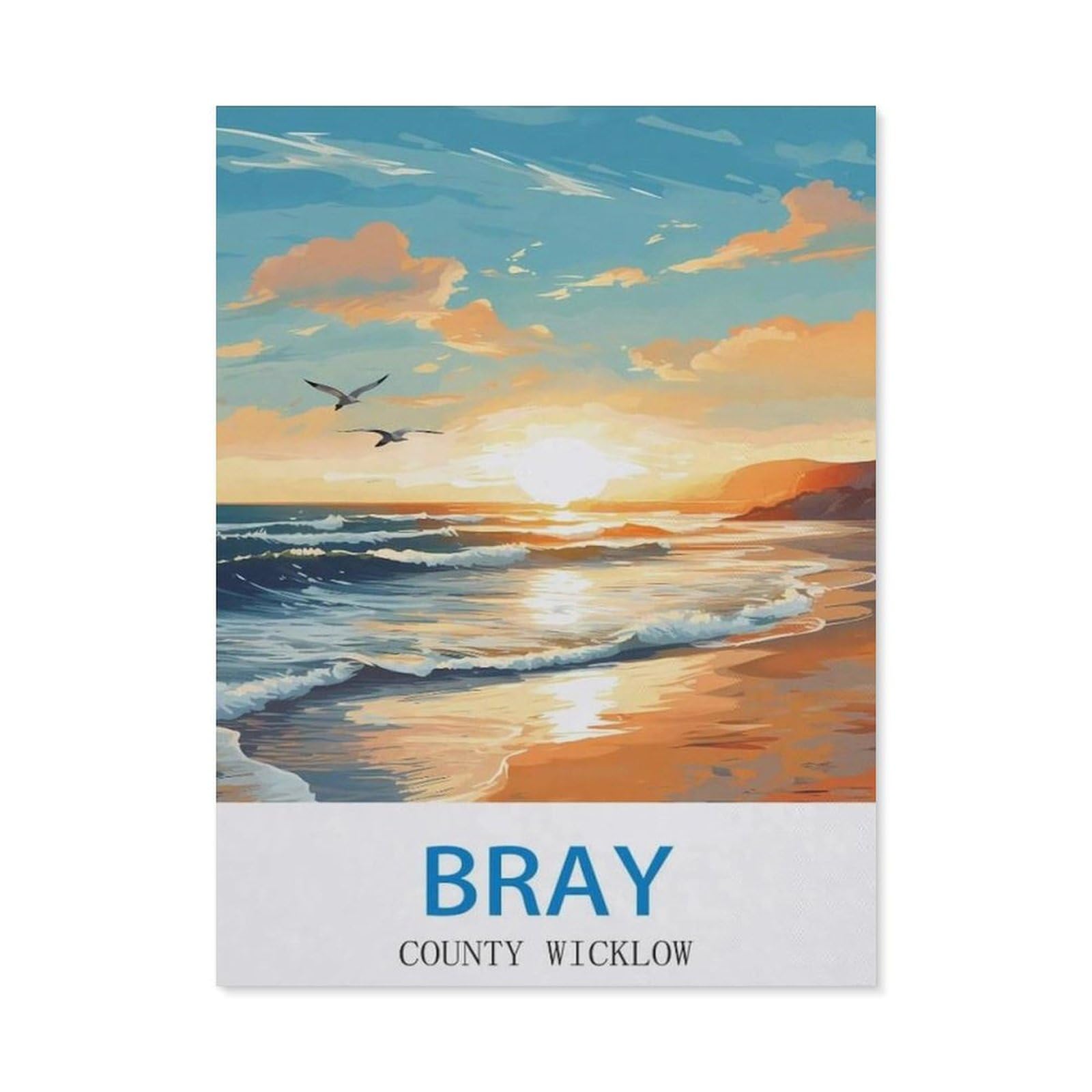 BEAYODKP Bray County Wicklow，5D DIY Diamond Painting Full Round Drill Diamond Embroidery Cross Stitch Rhinestone Mosaic Paintings Art（40 x 50 cm/15.74 x 19.68 inches）-CL36