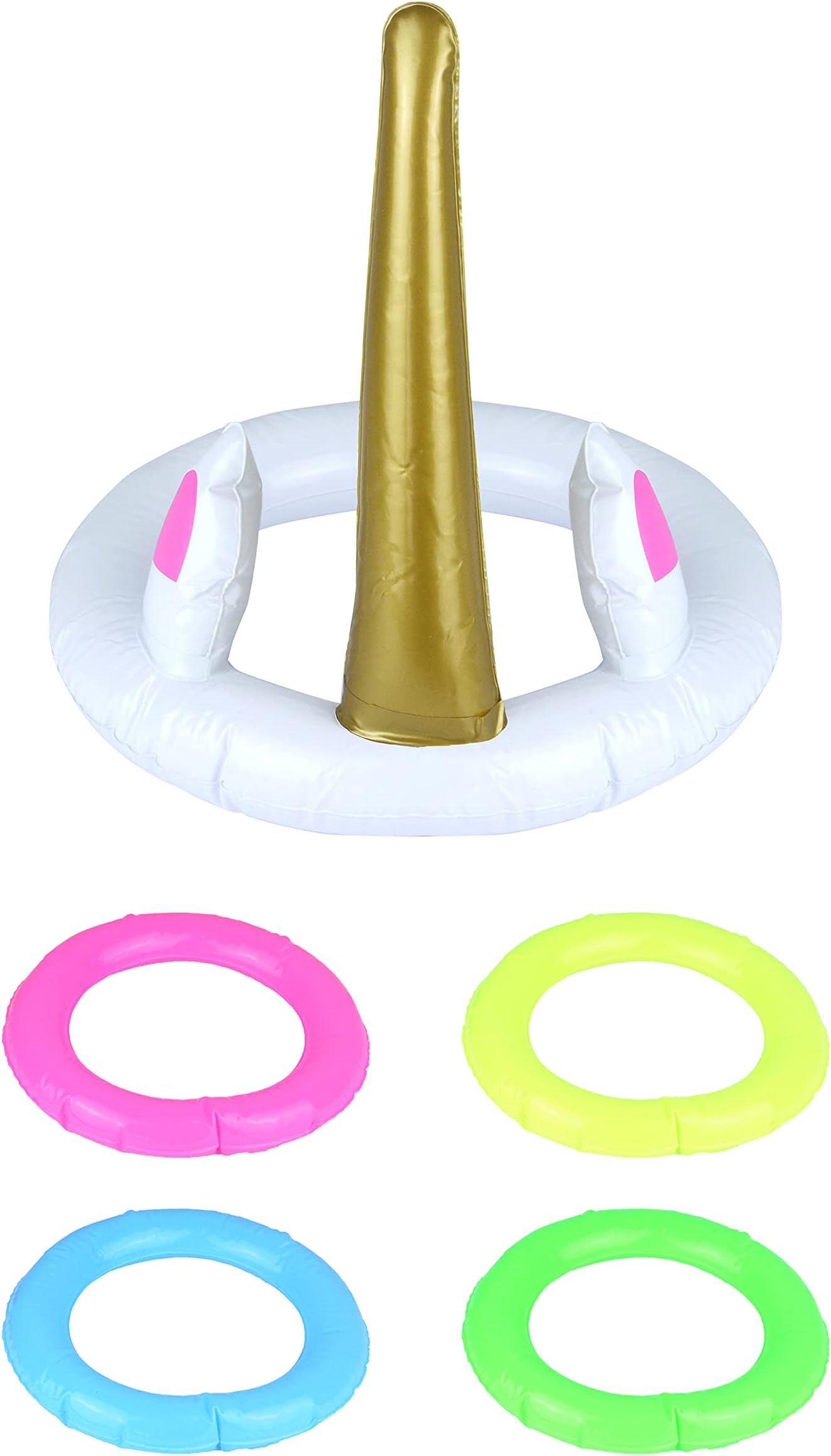 HENBRANDT Inflatable Unicorn Ring Toss Game 5pcs Hoopla Games for Kids Party Game Decorations