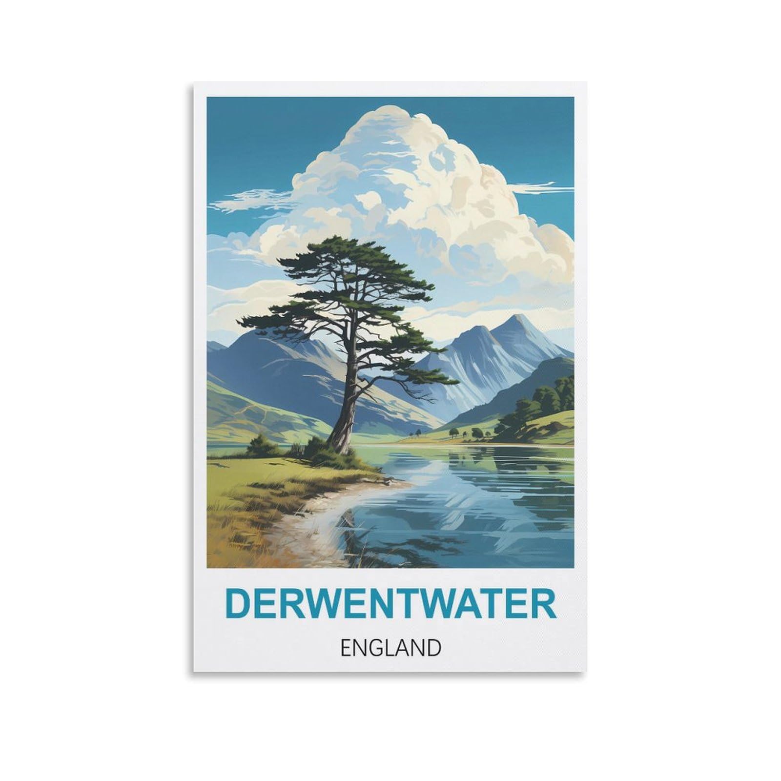 EZMLFA Diamond Art Kits Adults,Derwentwater Englands,5D DIY Diamond Art Kits for Beginners Round Full Drill Diamond Painting for Home Wall Decoration Gift 40x40cm