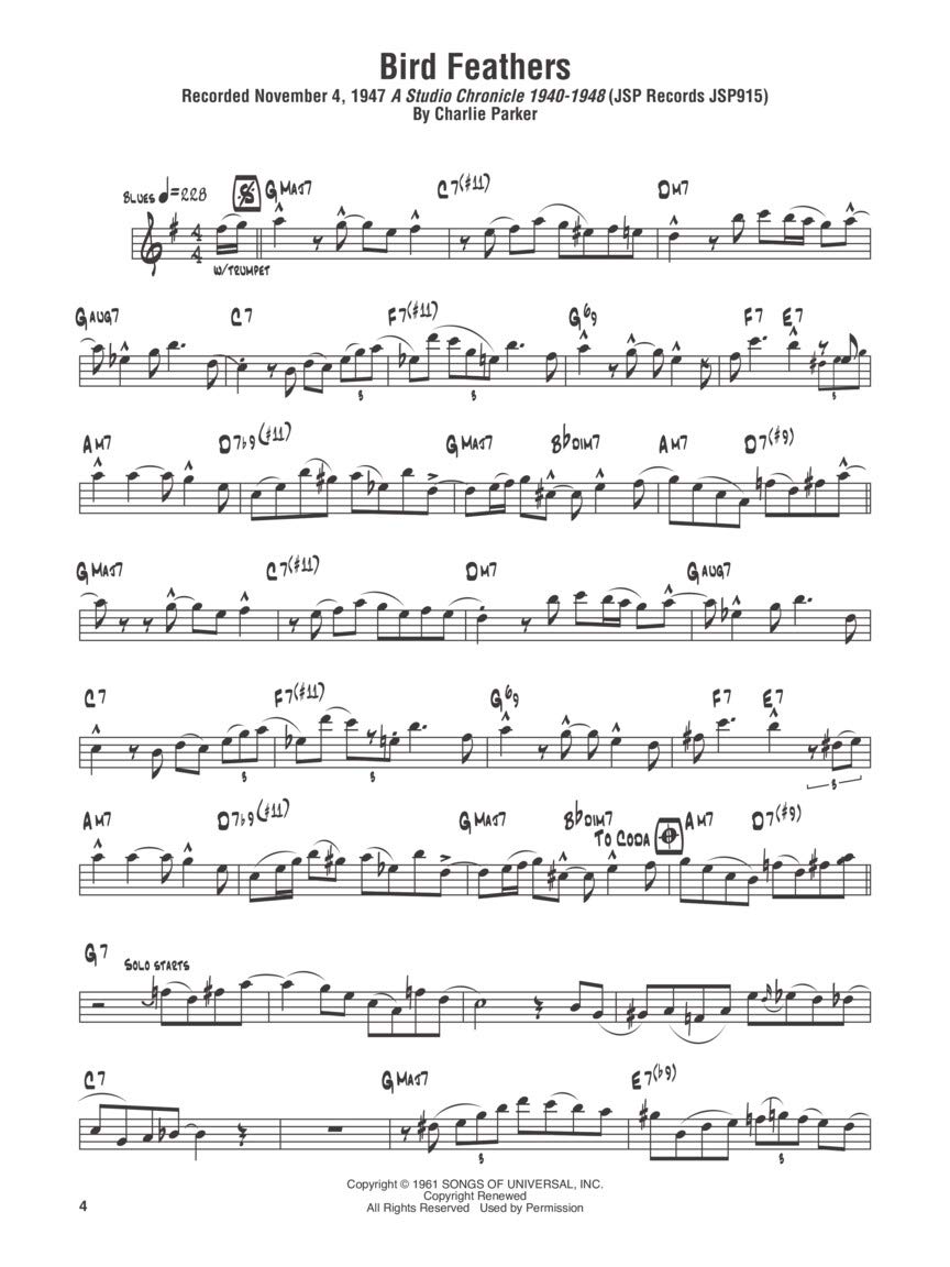 Charlie Parker Omnibook: For E-flat Instruments, Transcribed Exactly From his Recorded Solos