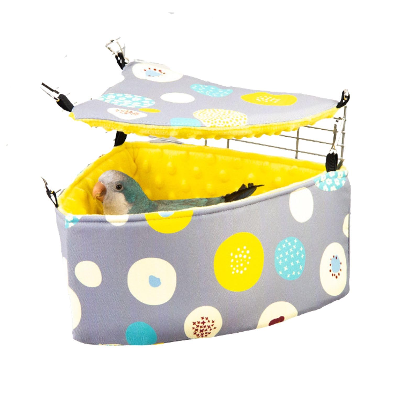 Parrot Cockatiel Warm House Bird Nest Bed Hanging Hammock Birds Sleeping Bed Parrot Hideway Bed Fleece Washable for Parrot Parakeet Cockatiels Budgies Lovebird (Small,Grey)
