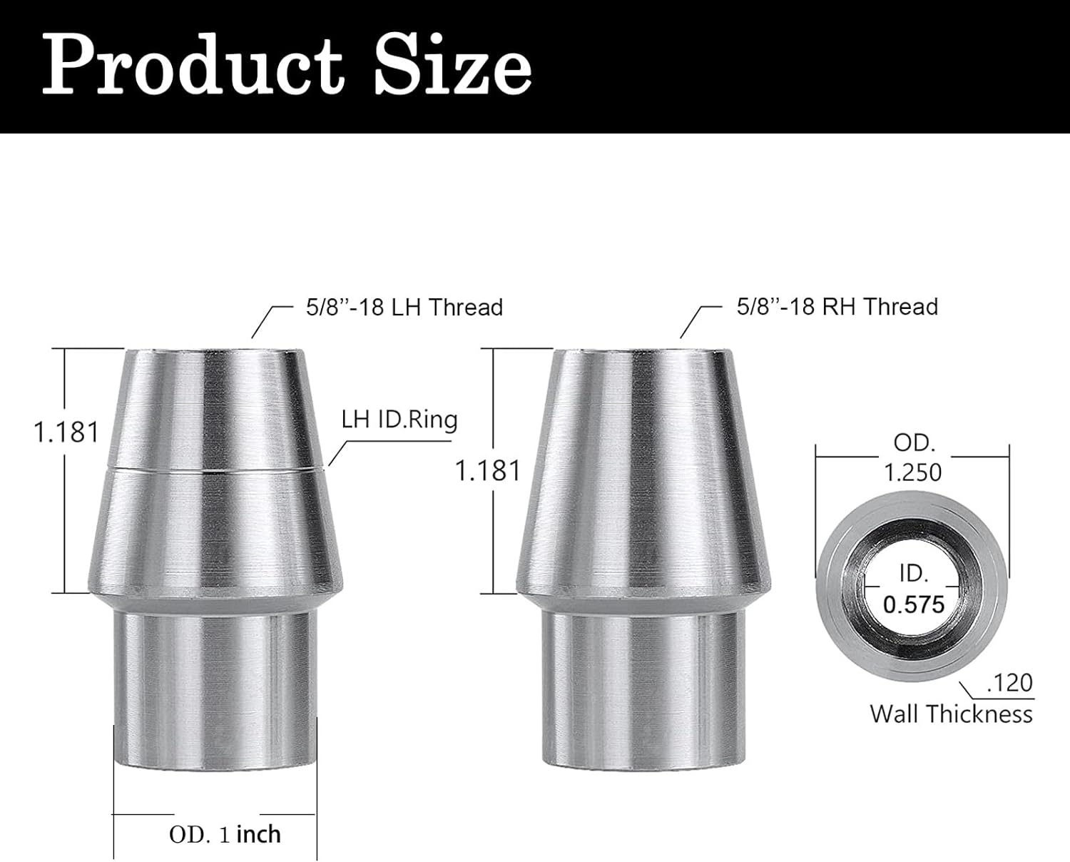 5/8” Heim Joints Rod End Kit, .625” Chromoly Joints Panhard kit Right and Left Hand Thread (2 Pair)