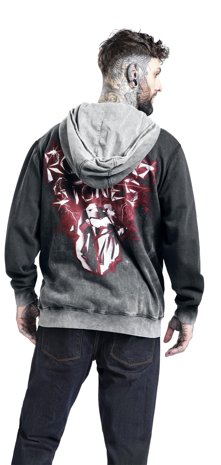 The Rolling Stones Smoke Uomo Felpa Jogging Carbone 100% Cotone Regular