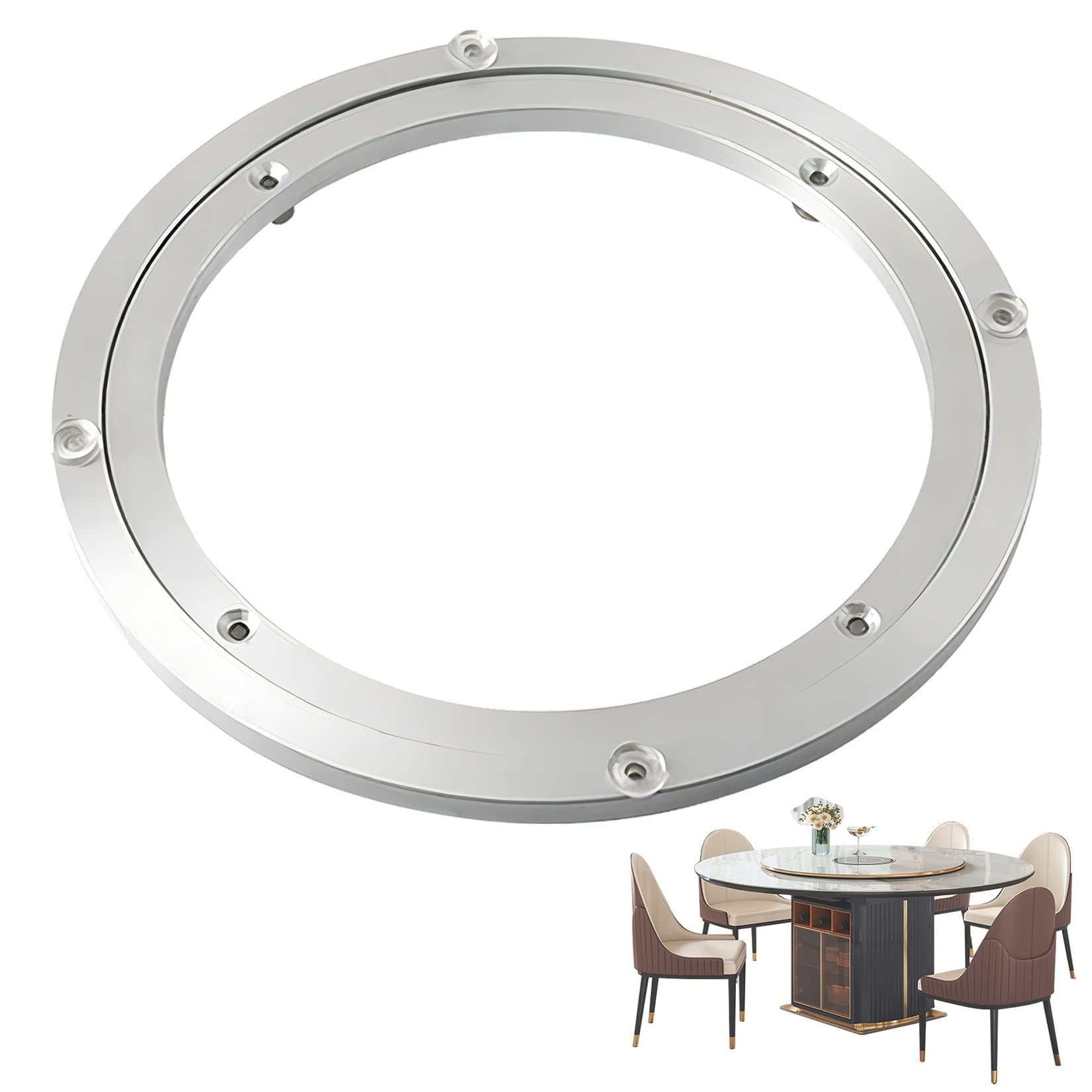 ApuaVireo&Co Aluminium Alloy Turntable Bearing， Lazy Susan Ball Bearing Turntable For Dining Table, Cake Stand, Sculpture, Multiple Sizes(12Cm)