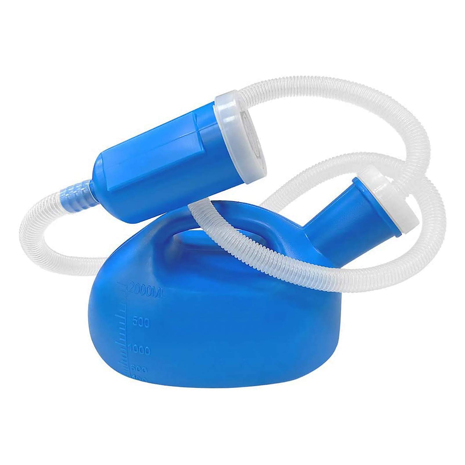 YNGJUENCP Male Urine Bottle Portable Urinals for Men Pee Bottle Reusable Men's Potty with Lid 2000ml-(Blue(Size:1pcs)