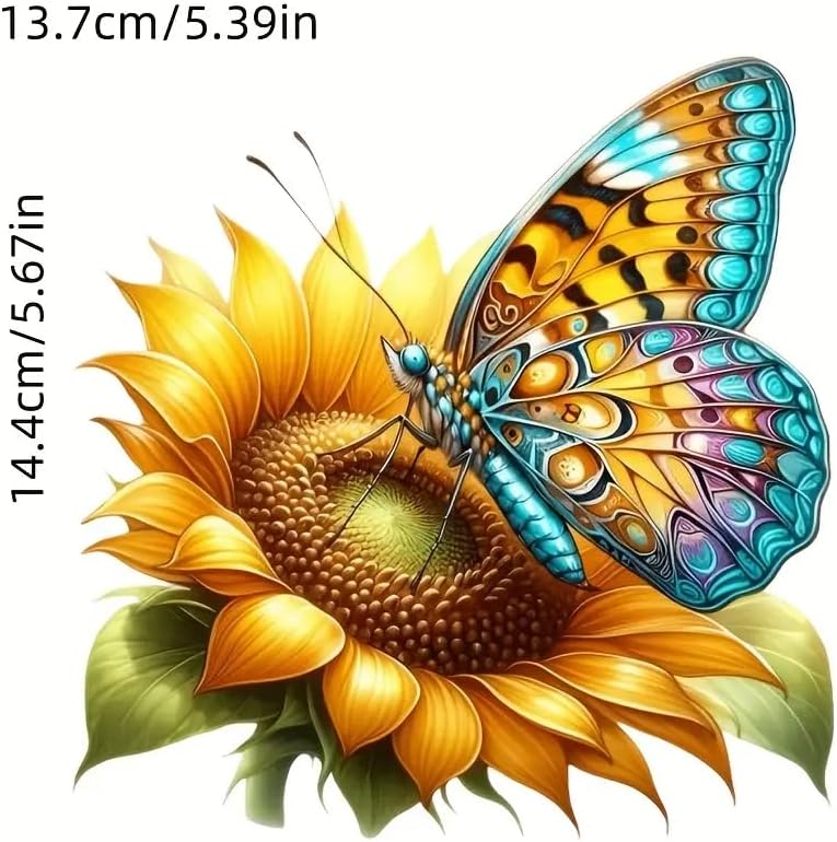 Butterfly and Sunflower PVC Vinyl Car Decals Stickers Waterproof Self-Adhesive Decals for Cars, Laptops, Trucks, Motorcycles Wall Window Luggage Scratch Cover Door Decor Sticker - Image 2