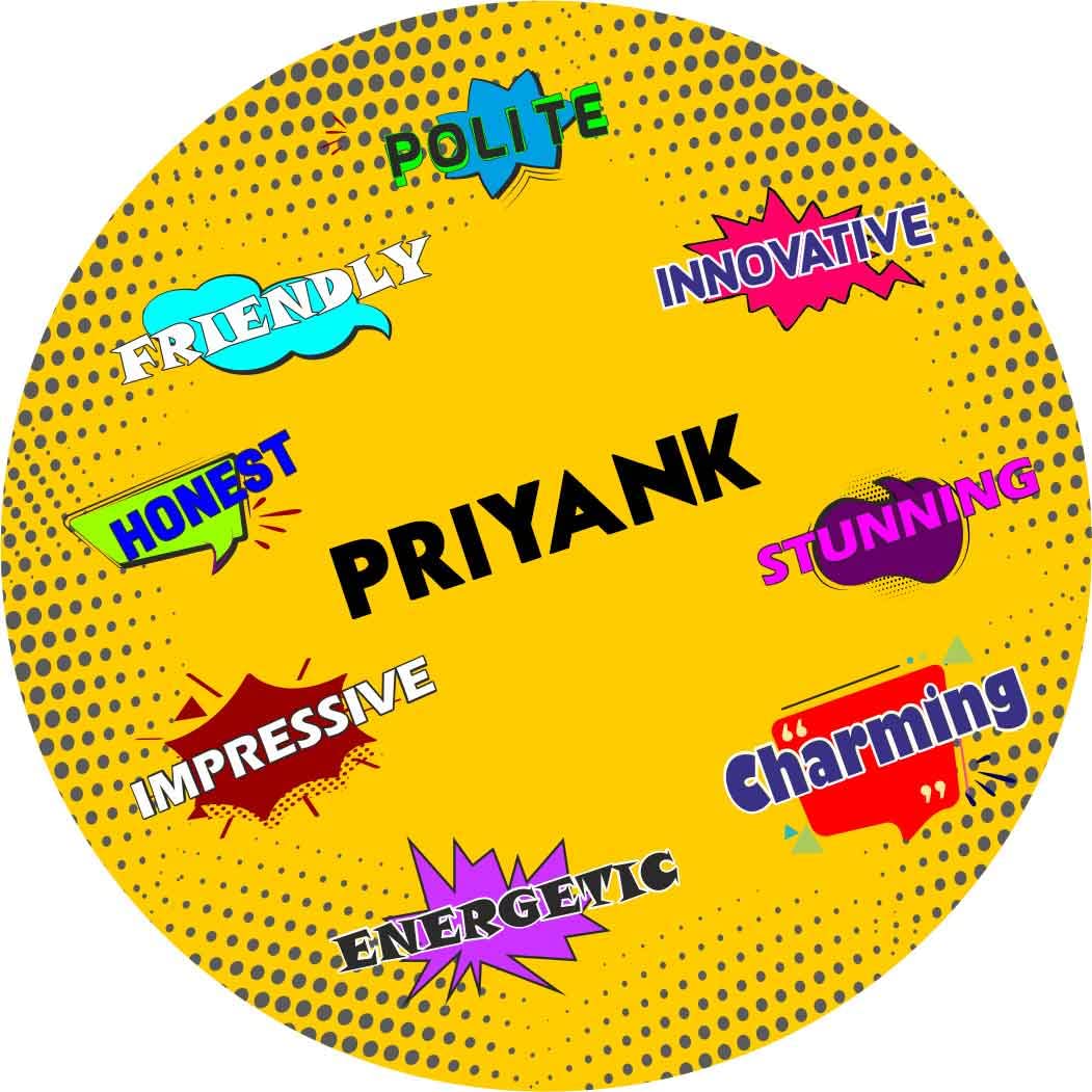 ASHVAH Priyank Name Customizable Stylish Fridge Sticker Magnet - Personality Trait Quotes - Gift for Friend, Son, Daughter, Kids, Husband, Wife
