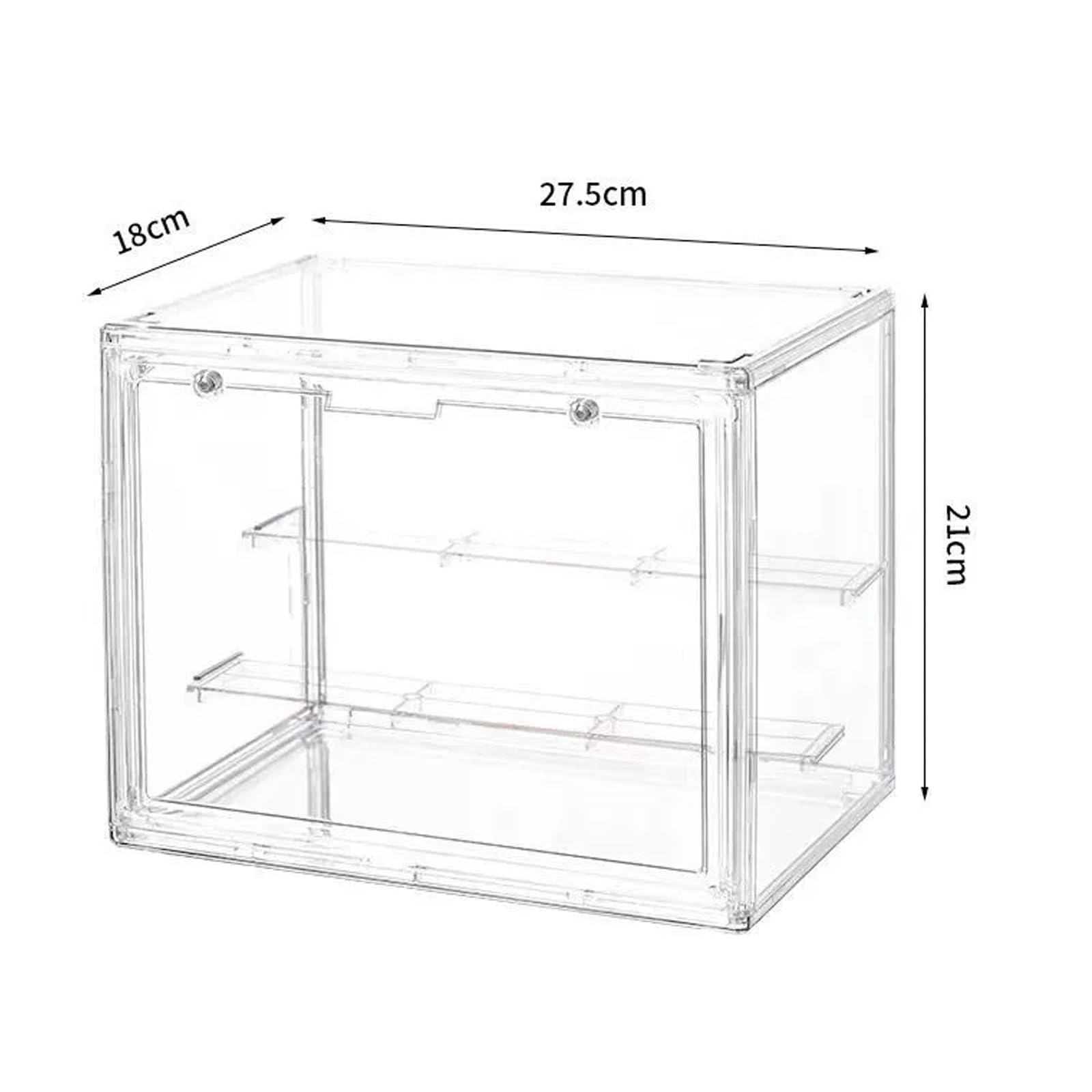2Pcs Vetrina Espositiva trasparente contenitore per oggetti da collezione, action figure in miniatura, protezione antipolvere e organizzazione (27.5x21x18cm)