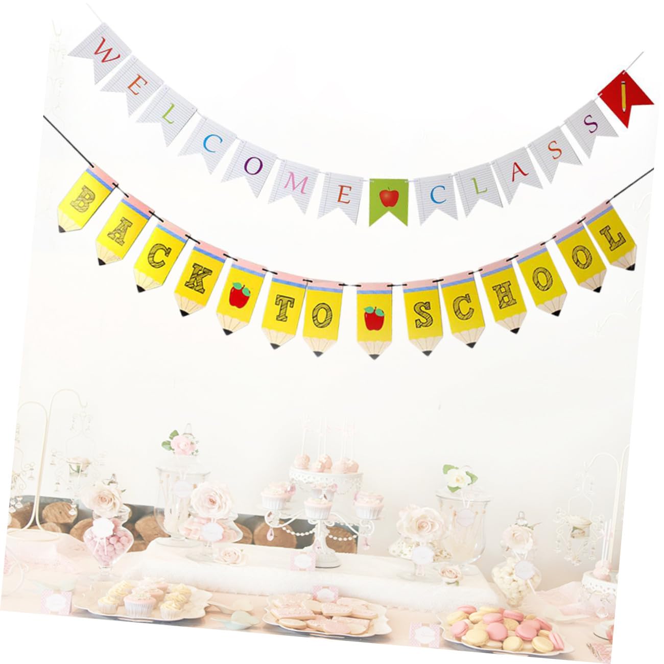 Cabilock 6juegos Banderín De Bienvenida Aula y Escolar Decoración De De Pancartas Coloridas Primer Día De Escuela