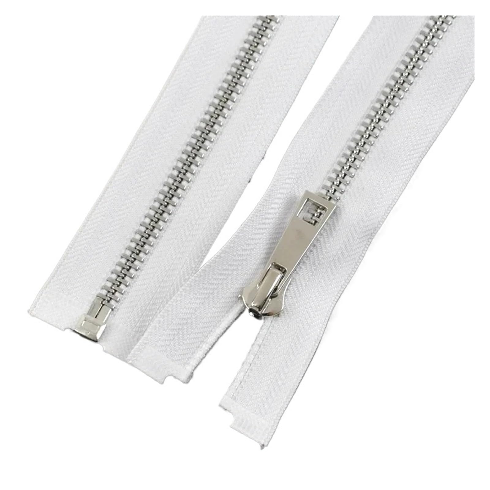 5/10 Uds 5# Cremallera De Metal 40-80cm Cremalleras Extremo Abierto for Chaqueta Bolsa Bolsillo Reemplazo Fácil Reparación Accesorios Costura DIY(XP014-White,No5-80cm 10Pcs)