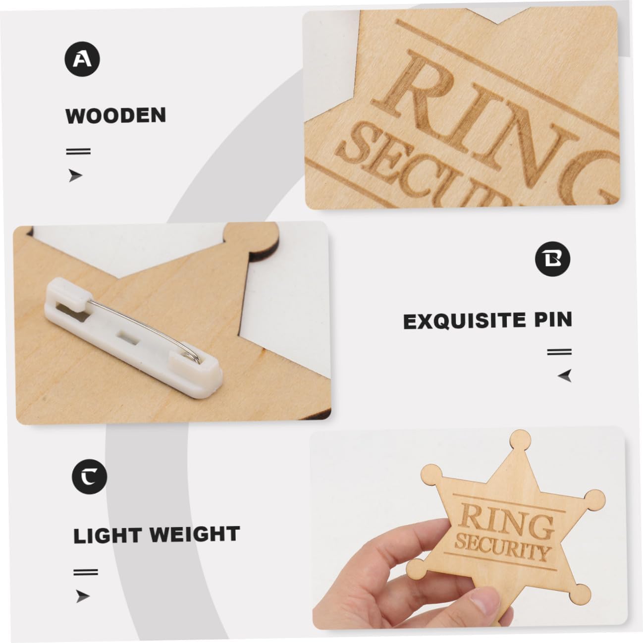 Wedding Wooden Brooch for Boys Rustic Button Pin Wedding Button Accessory