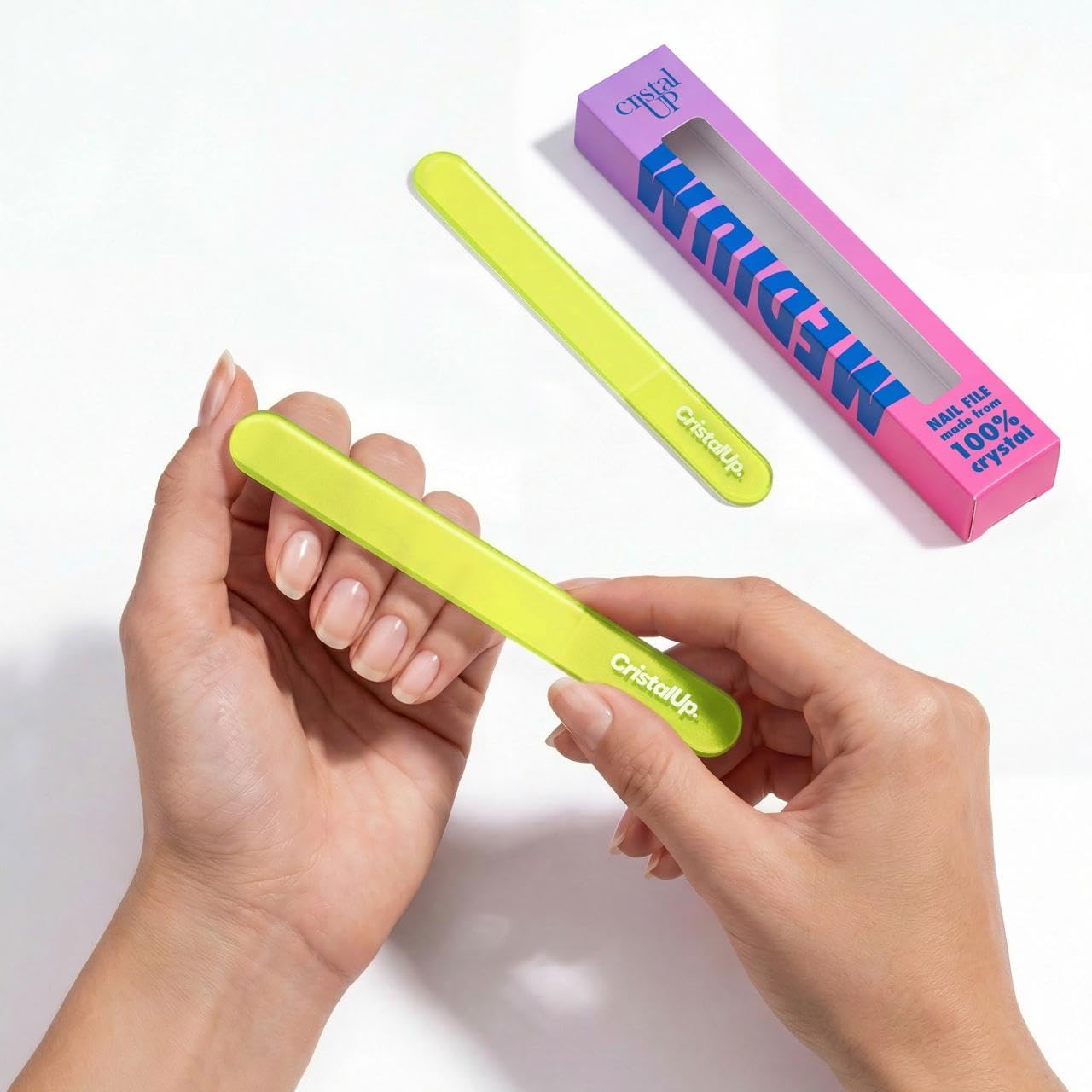Cristal UP Glass Nail File for Home, Professional Manicure & Pedicure Care