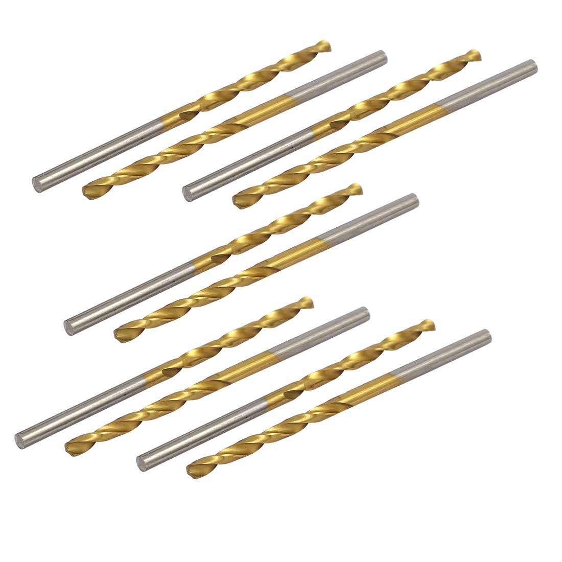 Aexit 2.4mm Dia Tool Holder 57mm Long Titanium Plated 2-Flute Straight Drill Hole Twist Drill Bit 10pcs Model:41as392qo97