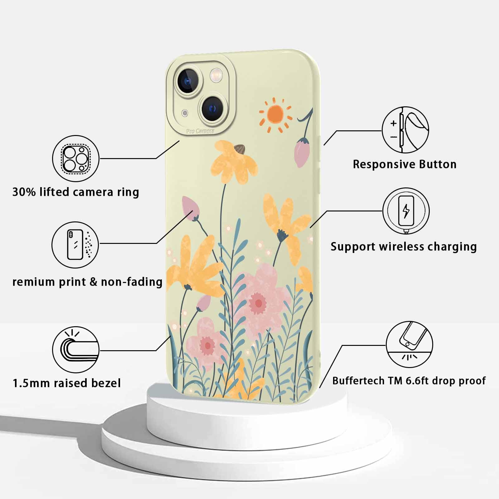 Foonary Case With Rope For Apple IPhone 13 6.1 Inches, Hanging Strap With Aesthetic Motif Adjustable Necklace Chain Lanyard Case, Silicone Anti-Shock - View #4