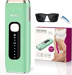 MEUKPE Dispositivo de Depilação a Laser IPL para Mulheres e Homens em Casa, 999.900 Flashes Permanentes para Tratamento Facial, Pernas, Braços, Linha de Biquíni, Corpo Inteiro