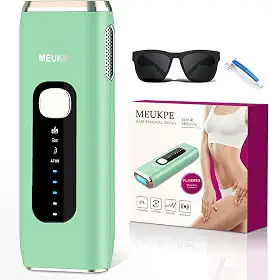 MEUKPE Dispositivo de Depilação a Laser IPL para Mulheres e Homens em Casa, 999.900 Flashes Permanentes para Tratamento Facial, Pernas, Braços, Linha de Biquíni, Corpo Inteiro
