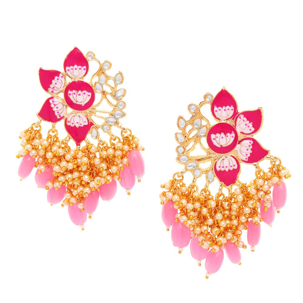 Shining Diva Fashion Latest Fancy Stylish Traditional Pearl Drop Earrings for Women and Girls (12547er), pink (B08YYF7D2G) Amazon Price History, Amazon Price Tracker