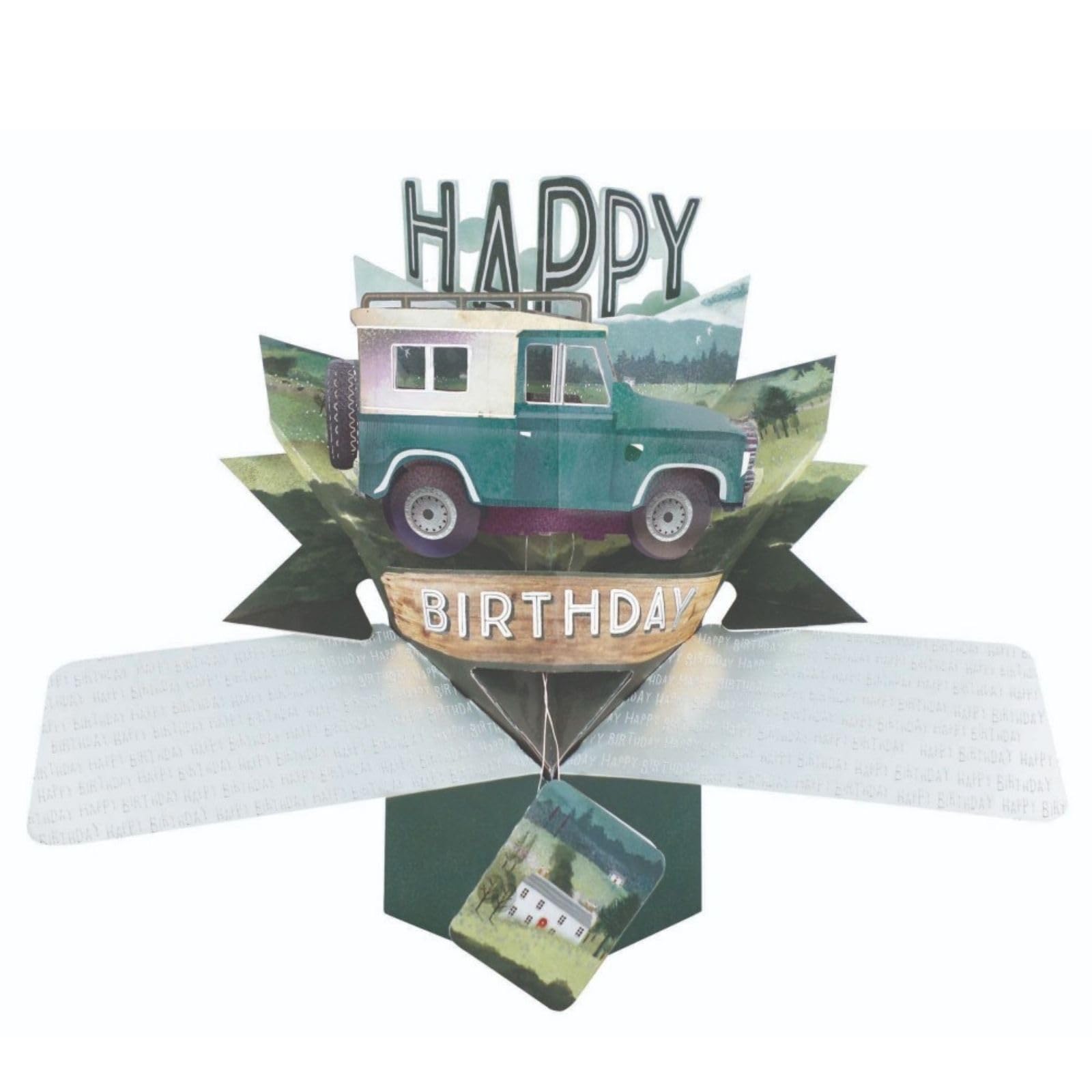 Happy Birthday 3D Pop Up Gift Card Balloons Unisex Adult Open Family Friends