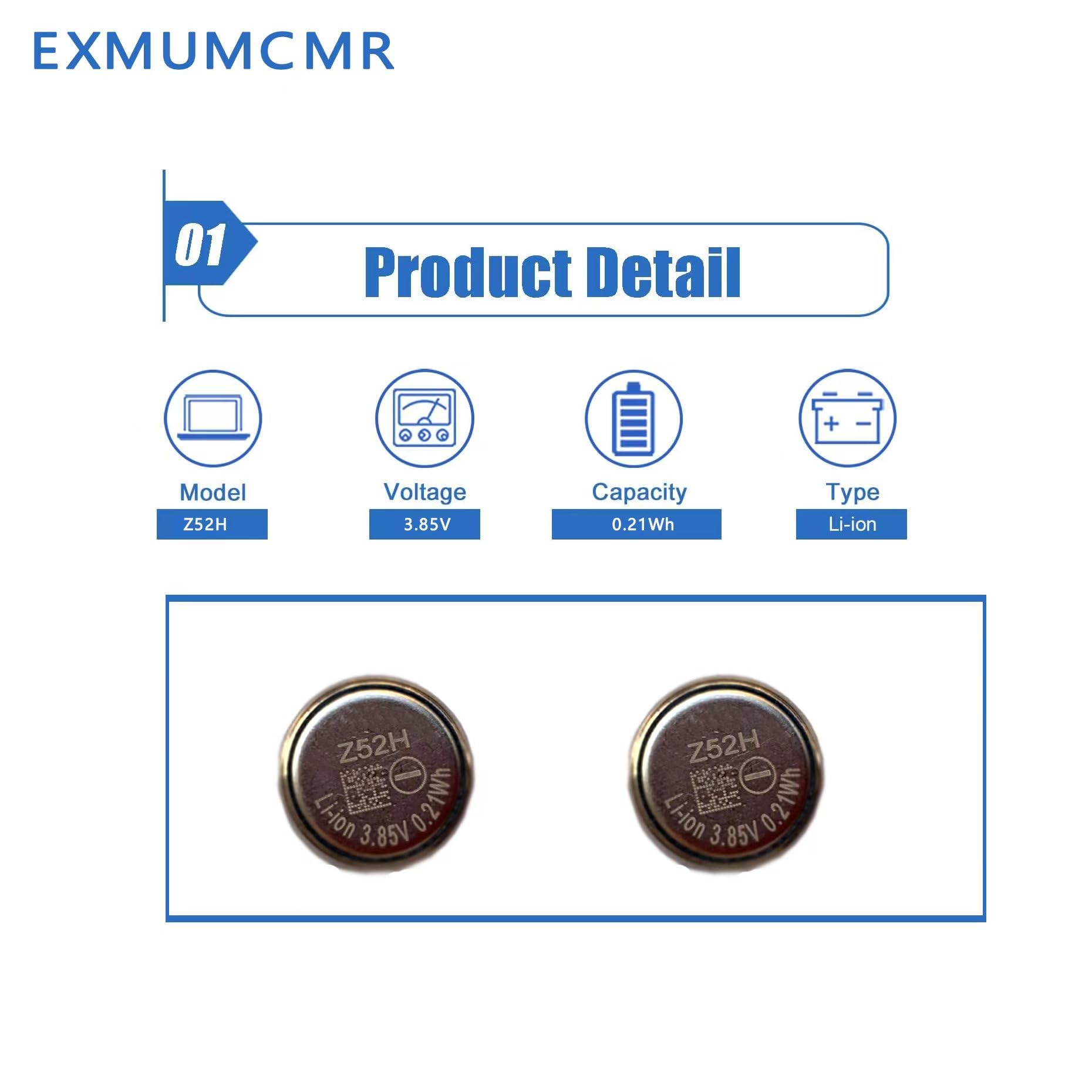 EXMUMCMR Z52H Battery,Compatible with Sony Headset Battery for LinkBuds S WFLS900N/B Bluetooth Earphone Battery 3.85V 55mAh(2PCS)+Tools