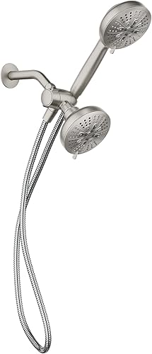 Moen 200C0SRN Hydro Energetix - Ducha combinada, resistente a las manchas, níquel cepillado