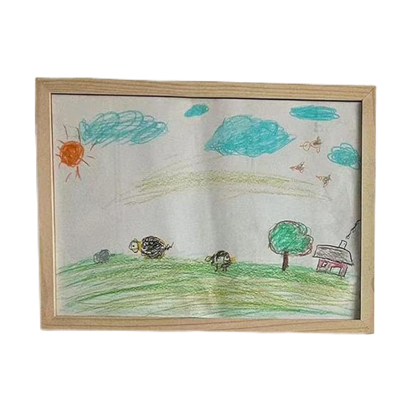 Cadre en bois brut pour arts et artisanat d'art de forme rectangulaire