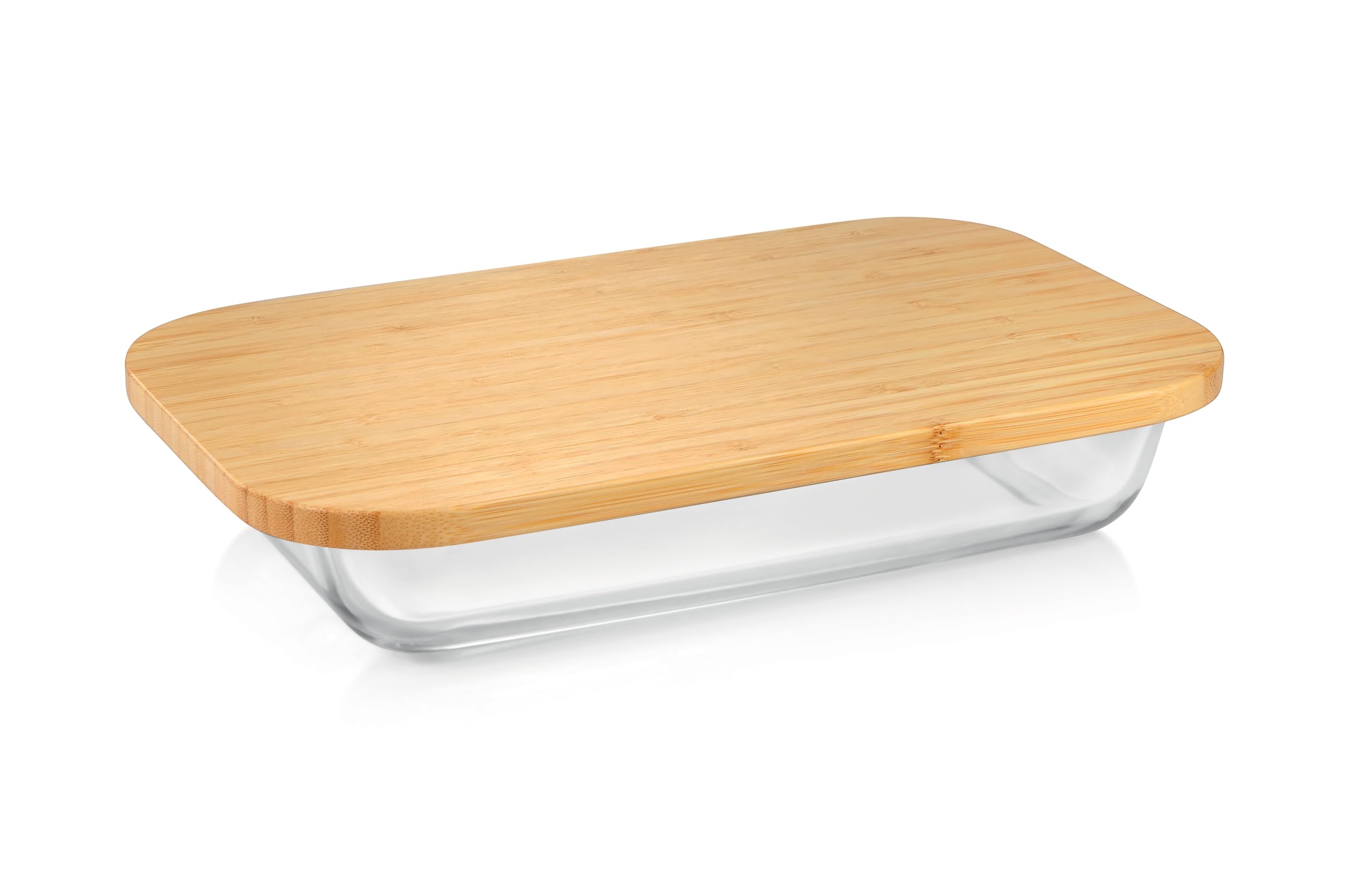 Tescoma 900849 Glass Roasting Dish with Bamboo Lid, 31 x 19 cm, Online Line